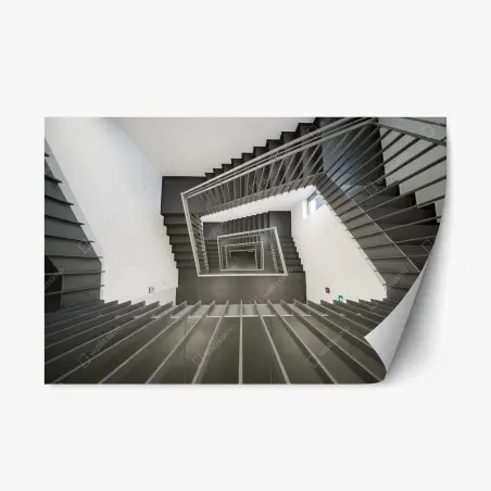 Pegatina reposicionable escalera geométrica vista cenital – Pixers®
