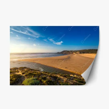 Pegatina reposicionable amanecer en Praia da Amoreira – Pixers®