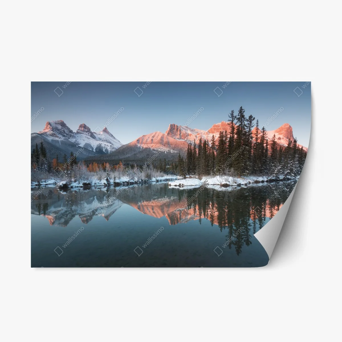 Pegatina reposicionable amanecer en montañas nevadas con reflejo en lago – Pixers® Pegatina reposicionable amanecer en montañas nevadas con reflejo en lago – Pixers®
