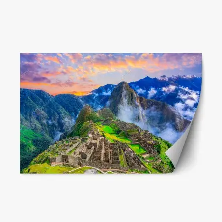 Pegatina reposicionable panorama de Machu Picchu al amanecer – Pixers®