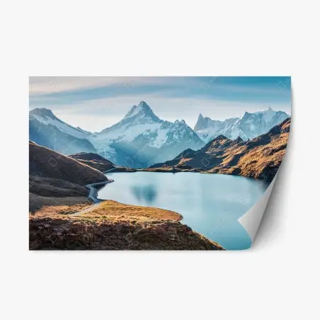 Pegatina reposicionable amanecer otoñal en Bachalpsee, Alpes Suizos – Pixers®