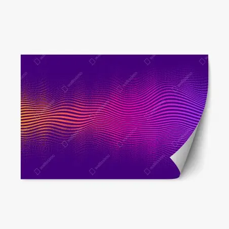 Pegatina reposicionable ondas de color vibrante sobre fondo morado – Pixers®