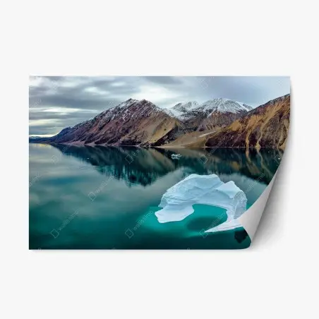 Pegatina reposicionable reflejo ártico con iceberg esculpido – Pixers®