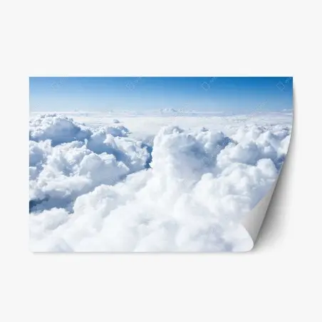 Pegatina reposicionable nubes esponjosas sobre el cielo azul – Pixers®