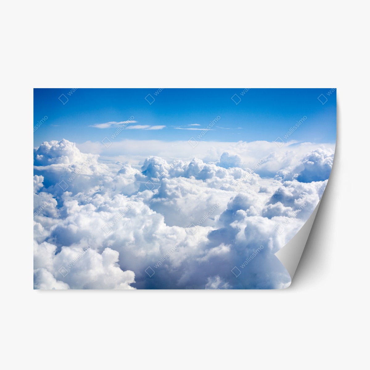 Pegatina reposicionable paisaje aéreo de nubes esponjosas – Pixers®