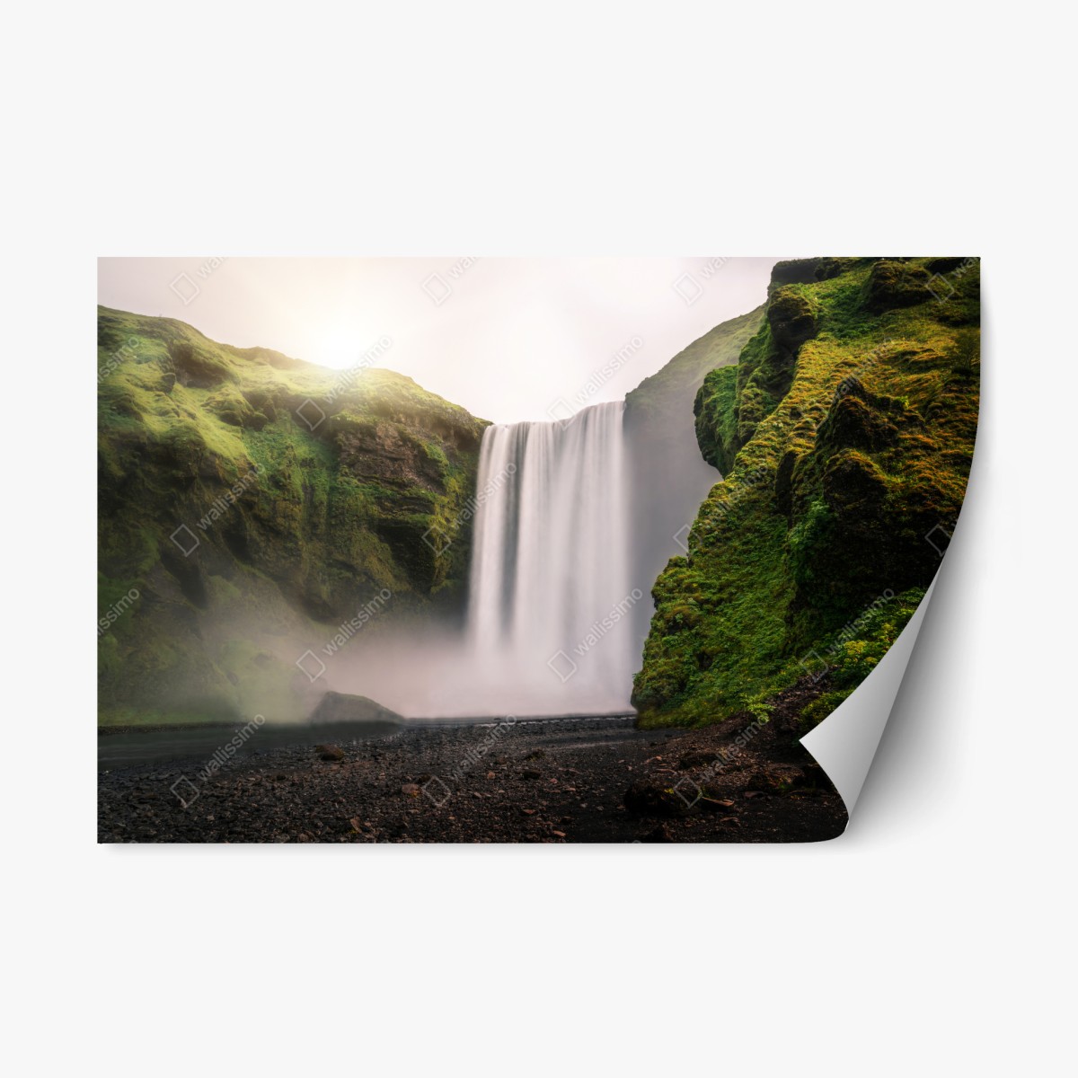 Pegatina reposicionable cascada majestuosa de Skogafoss, Islandia – Pixers®
