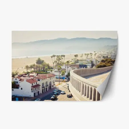 Pegatina reposicionable vistas costeras de Santa Monica al océano – Pixers®