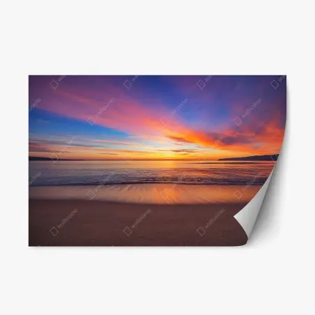 Pegatina reposicionable amanecer sobre el mar colores del horizonte – Pixers®