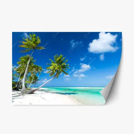 Pegatina reposicionable paraíso tropical con palmeras – Pixers®