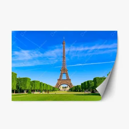 Pegatina reposicionable vistas icónicas de la Torre Eiffel desde el Champ de Mars – Pixers®