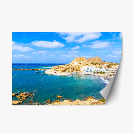 Pegatina reposicionable vista costera de Finiki en Karpathos – Pixers®