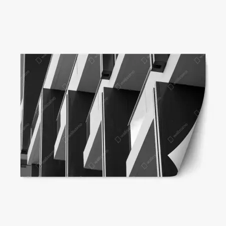 Pegatina reposicionable arquitectura minimalista en blanco y negro – Pixers®