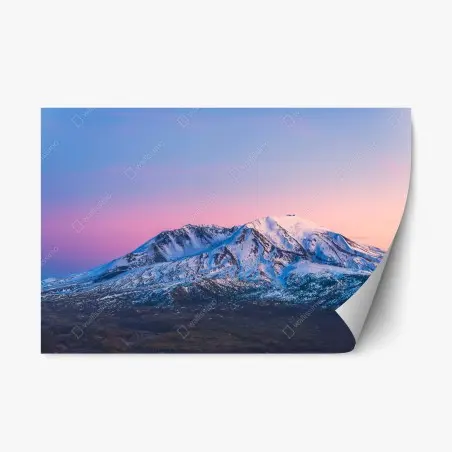 Pegatina reposicionable silencio nevado de Mount St. Helens al atardecer – Pixers®
