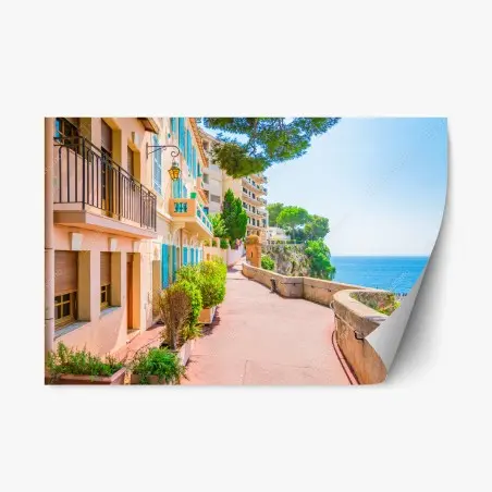 Pegatina reposicionable paseo mediterráneo junto al mar – Pixers®