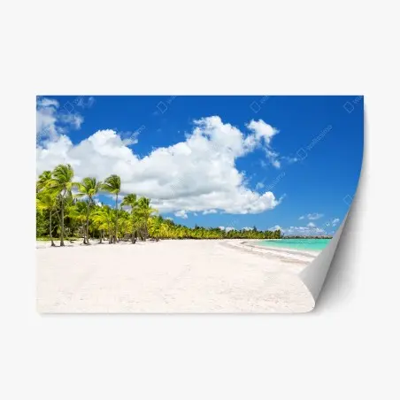 Pegatina reposicionable escena de playa tropical en Punta Cana – Pixers®