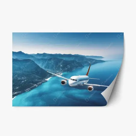 Pegatina reposicionable vuelo sobre costa turquesa – Pixers®