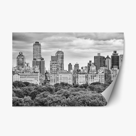 Pegatina reposicionable panorama en blanco y negro de Manhattan – Pixers®