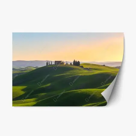 Pegatina reposicionable colinas verdes de Crete Senesi en Asciano, Toscana – Pixers®
