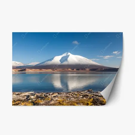 Pegatina reposicionable vista tranquila de Laguna Verde en Atacama – Pixers®