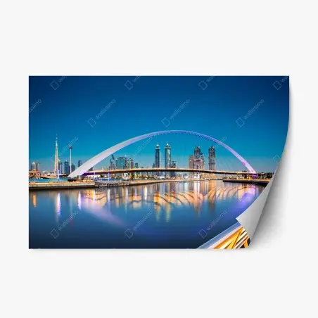 Pegatina reposicionable atardecer en Dubai con puente de la tolerancia – Pixers®