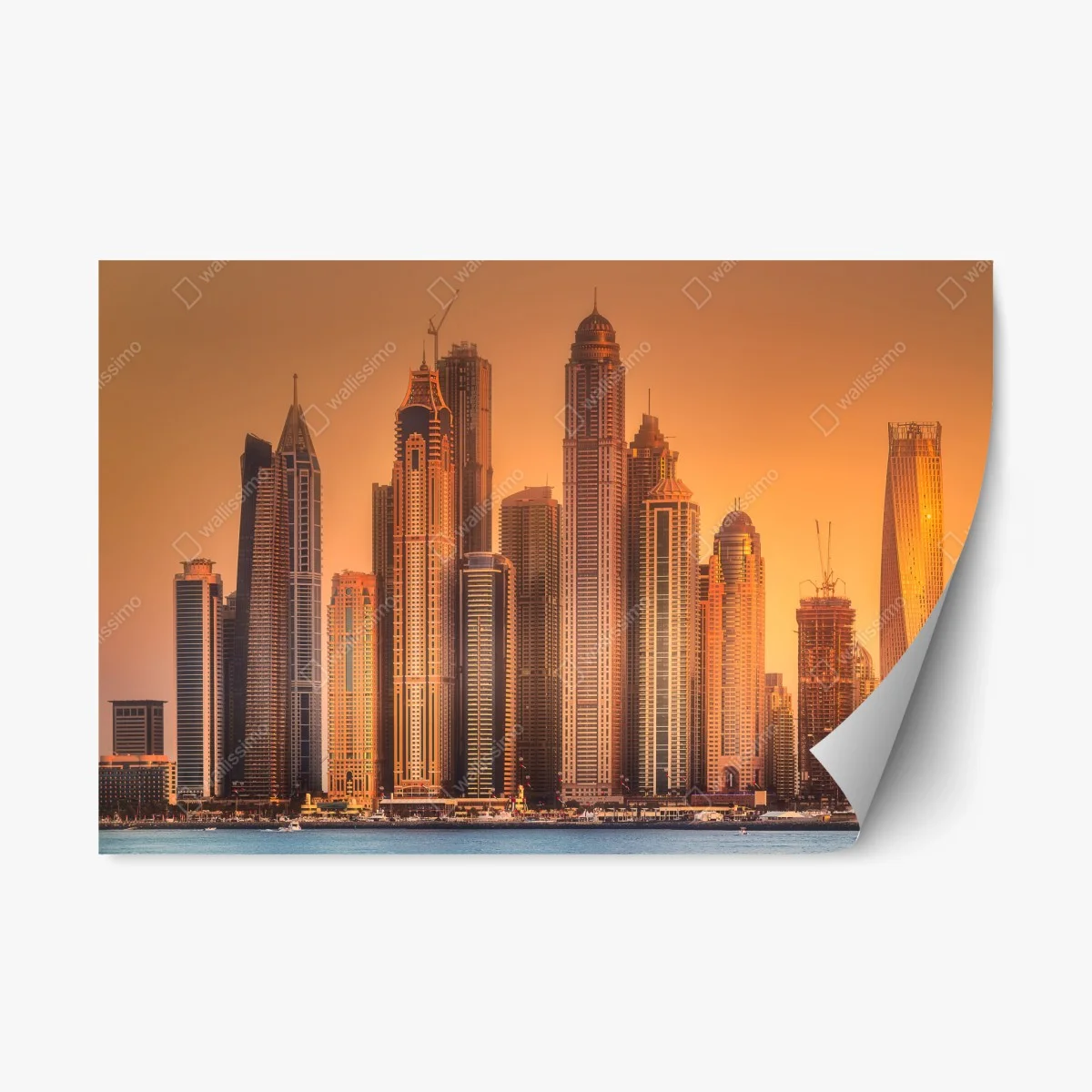 Pegatina reposicionable panorama de rascacielos de Dubai al atardecer – Pixers® Pegatina reposicionable panorama de rascacielos de Dubai al atardecer – Pixers®