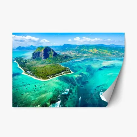 Pegatina reposicionable paraíso coralino de Isla Mauricio – Pixers®