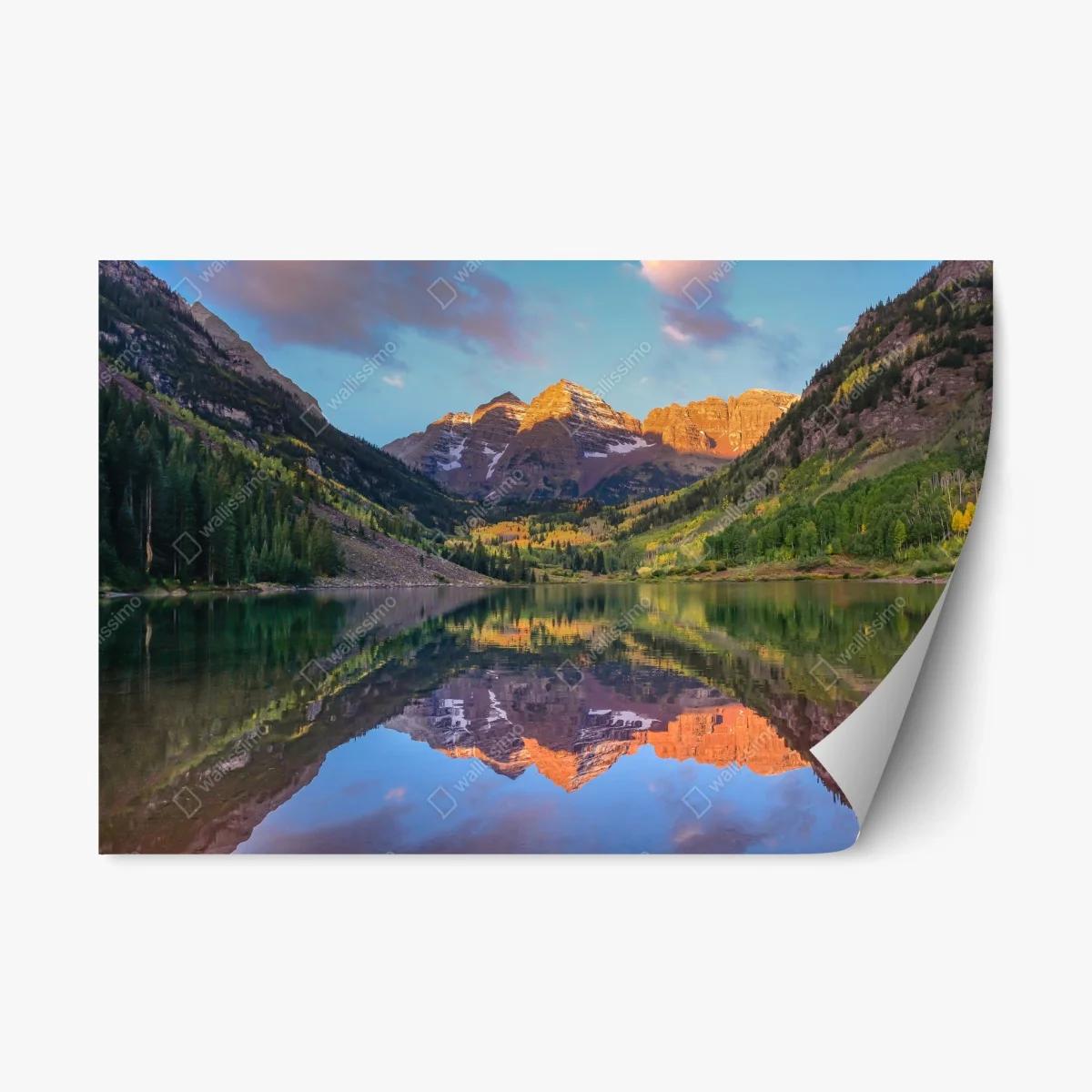 Pegatina reposicionable amanecer dorado en Maroon Bells, Colorado – Pixers® Pegatina reposicionable amanecer dorado en Maroon Bells, Colorado – Pixers®