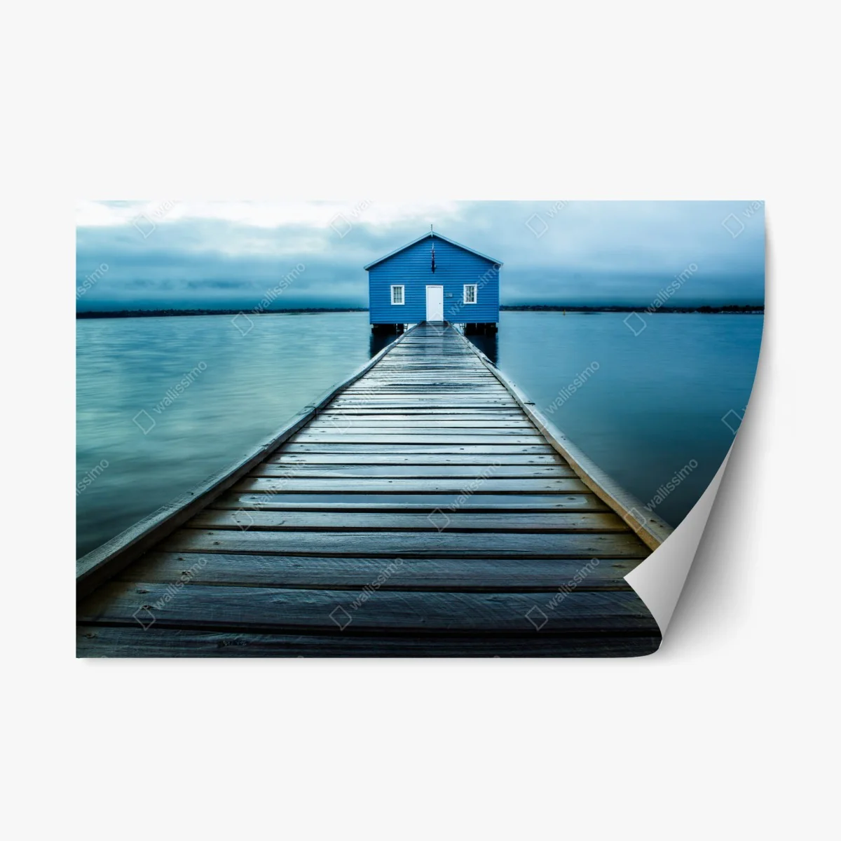 Pegatina reposicionable caseta azul al final del muelle – Pixers® Pegatina reposicionable caseta azul al final del muelle – Pixers®