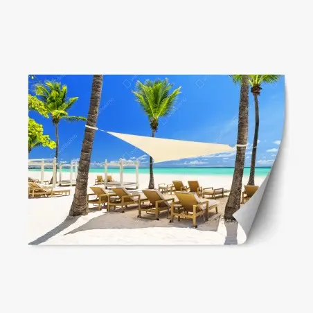 Pegatina reposicionable paraíso en la playa de Cap Cana – Pixers®