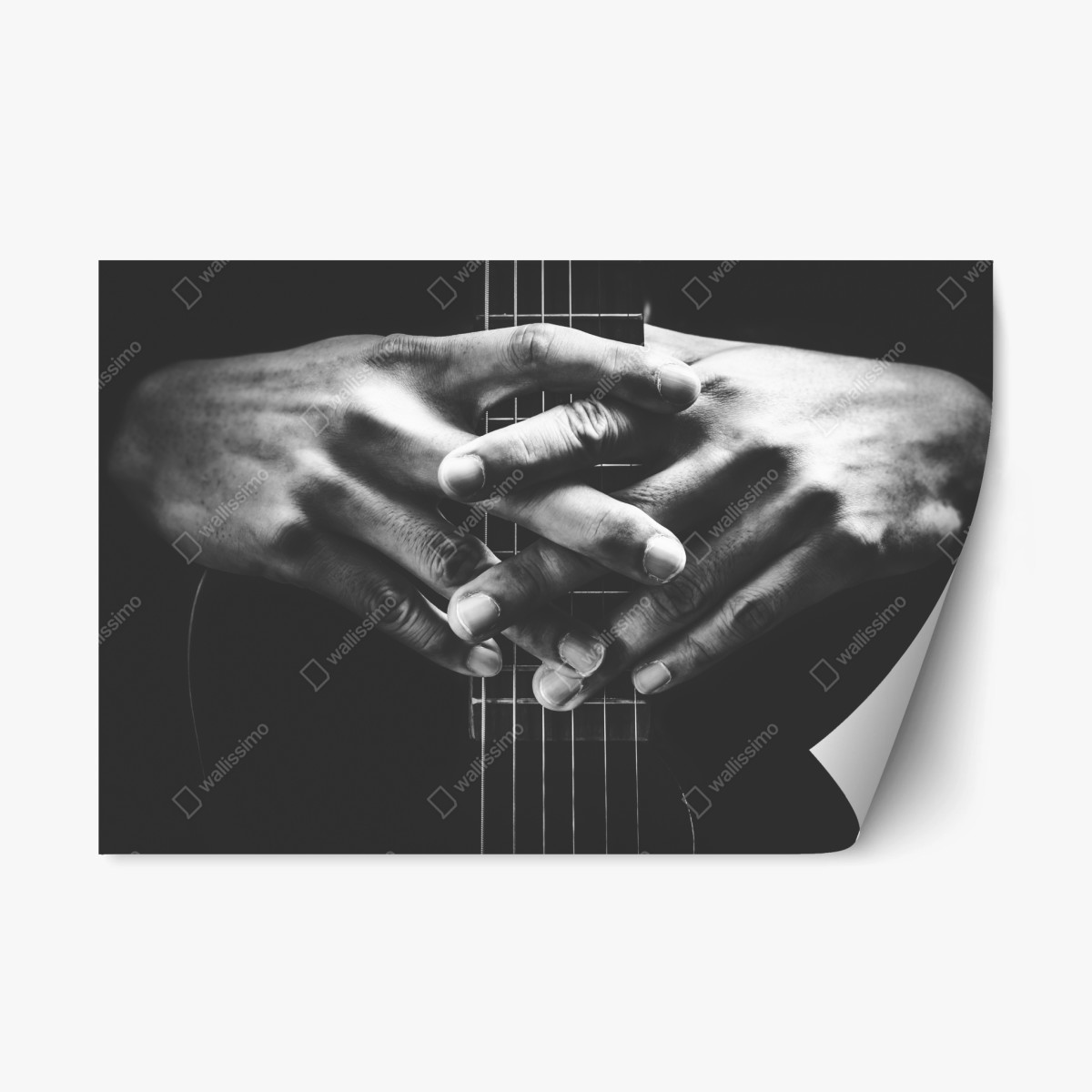 Pegatina reposicionable manos entrelazadas sobre el mástil de la guitarra – Pixers®