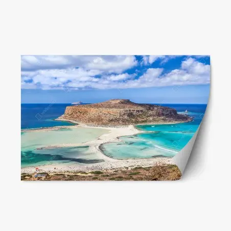 Pegatina reposicionable laguna turquesa y acantilado rocoso – Pixers®