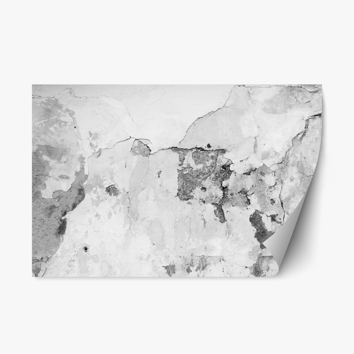 Pegatina reposicionable textura de pared desgastada en blanco y negro – Pixers®