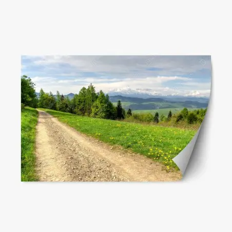 Pegatina reposicionable paisaje primaveral en Gorce, Polonia – Pixers®