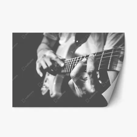 Pegatina reposicionable manos sobre el mástil de la guitarra eléctrica – Pixers®