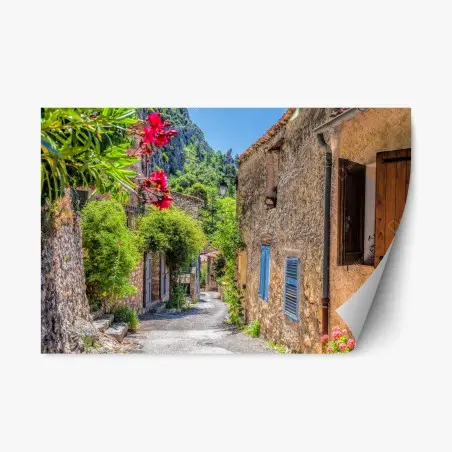 Pegatina reposicionable calle provenzal en Moustiers-Sainte-Marie – Pixers®