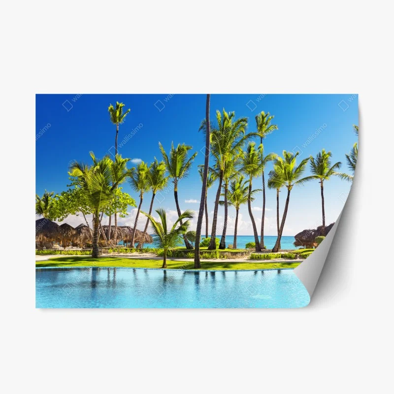 Pegatina reposicionable escena paradisíaca en Punta Cana