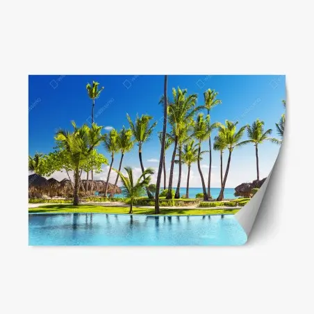 Pegatina reposicionable escena paradisíaca en Punta Cana – Pixers®