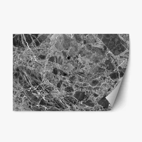 Pegatina reposicionable textura de mármol en blanco y negro – Pixers®