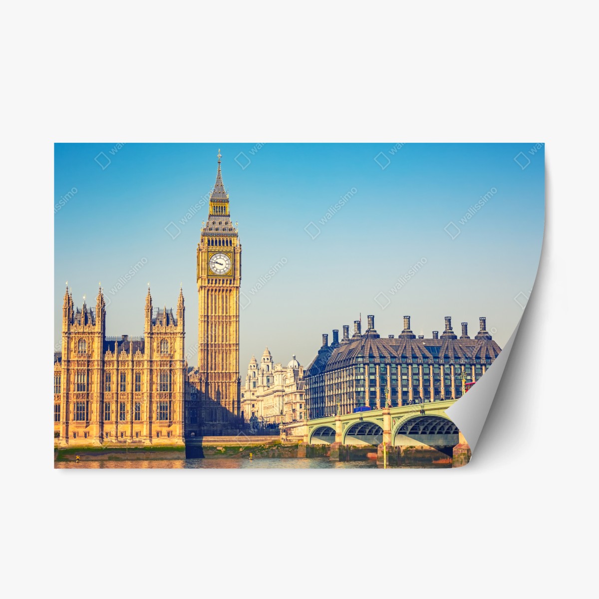 Pegatina reposicionable amanecer en Londres: Big Ben y puente de Westminster – Pixers®