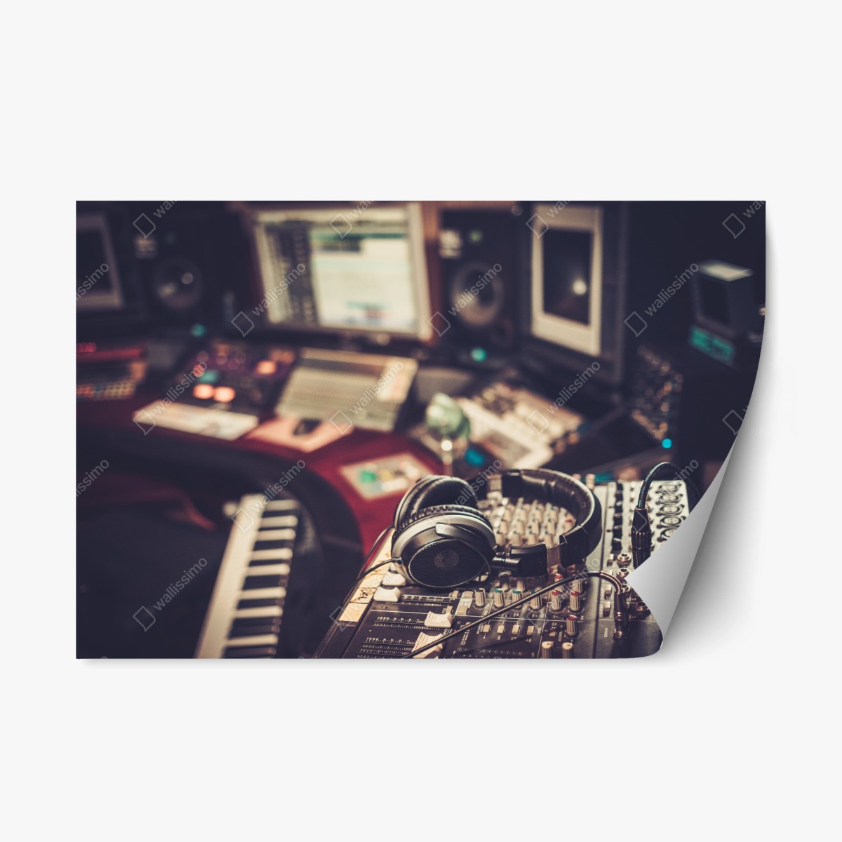 Pegatina reposicionable consola de estudio con auriculares – Pixers®