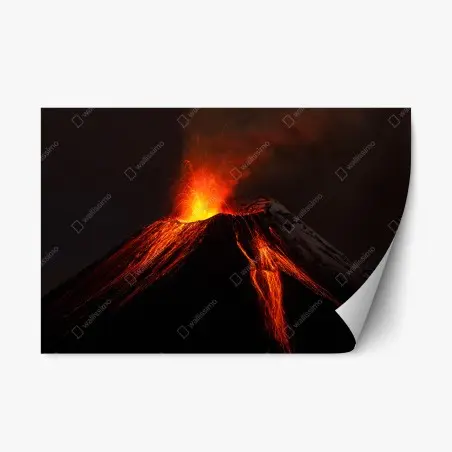 Pegatina reposicionable erupción volcánica nocturna – Pixers®