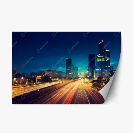 Pegatina reposicionable atardecer urbano en La Défense, París – Pixers®