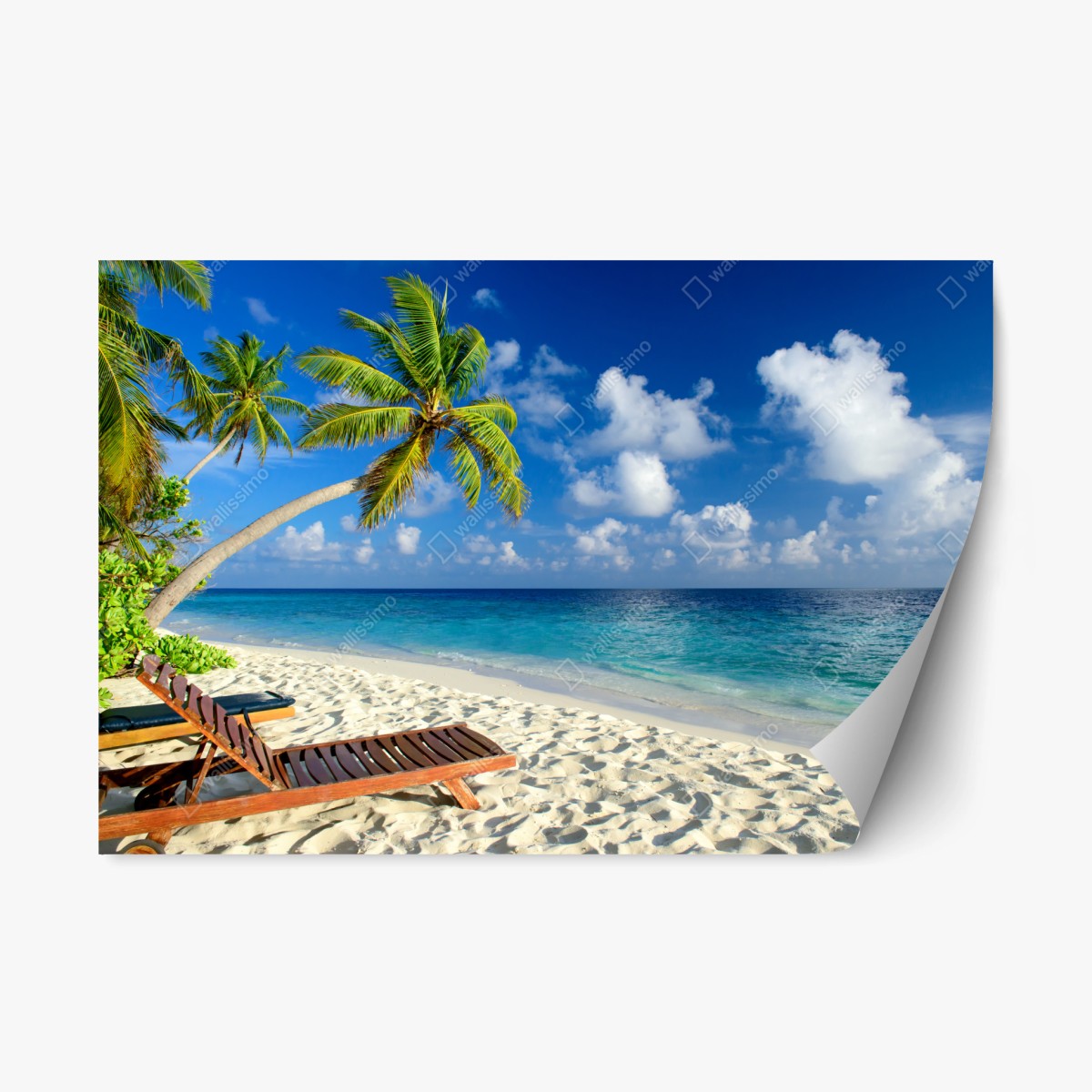 Pegatina reposicionable paraíso tropical en Maldivas – Pixers®