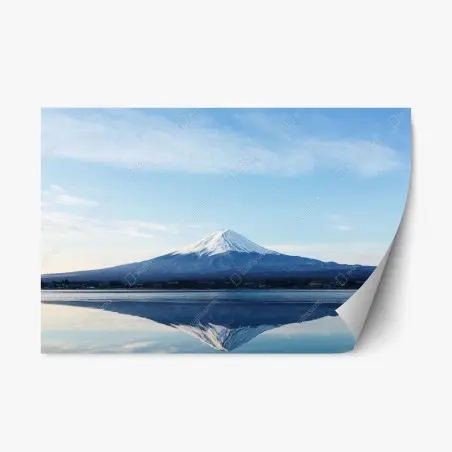 Pegatina reposicionable paisaje sereno de Monte Fuji al amanecer – Pixers®