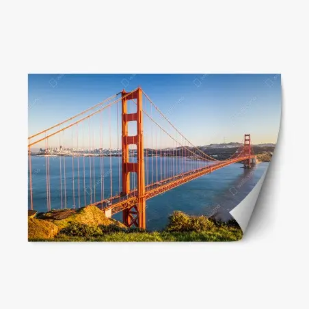Pegatina reposicionable vista panorámica del puente Golden Gate en San Francisco – Pixers®