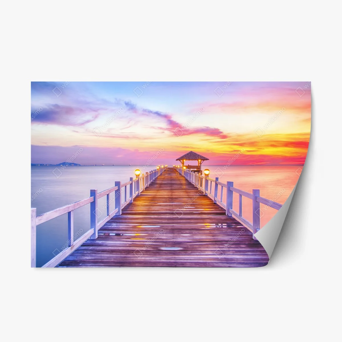 Pegatina reposicionable muelle al atardecer con cielo colorido – Pixers® Pegatina reposicionable muelle al atardecer con cielo colorido – Pixers®