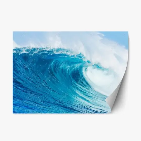 Pegatina reposicionable ola oceánica azul en movimiento – Pixers®