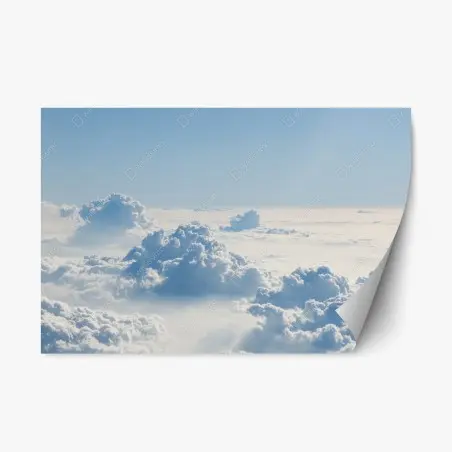 Pegatina reposicionable paisaje celeste de nubes esponjosas – Pixers®