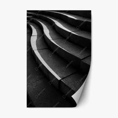 Pegatina reposicionable escalera abstracta de cemento y luz – Pixers®