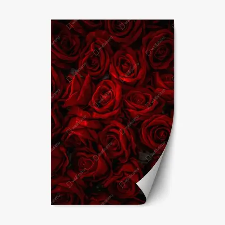 Pegatina reposicionable mosaico de rosas rojas intensas – Pixers®
